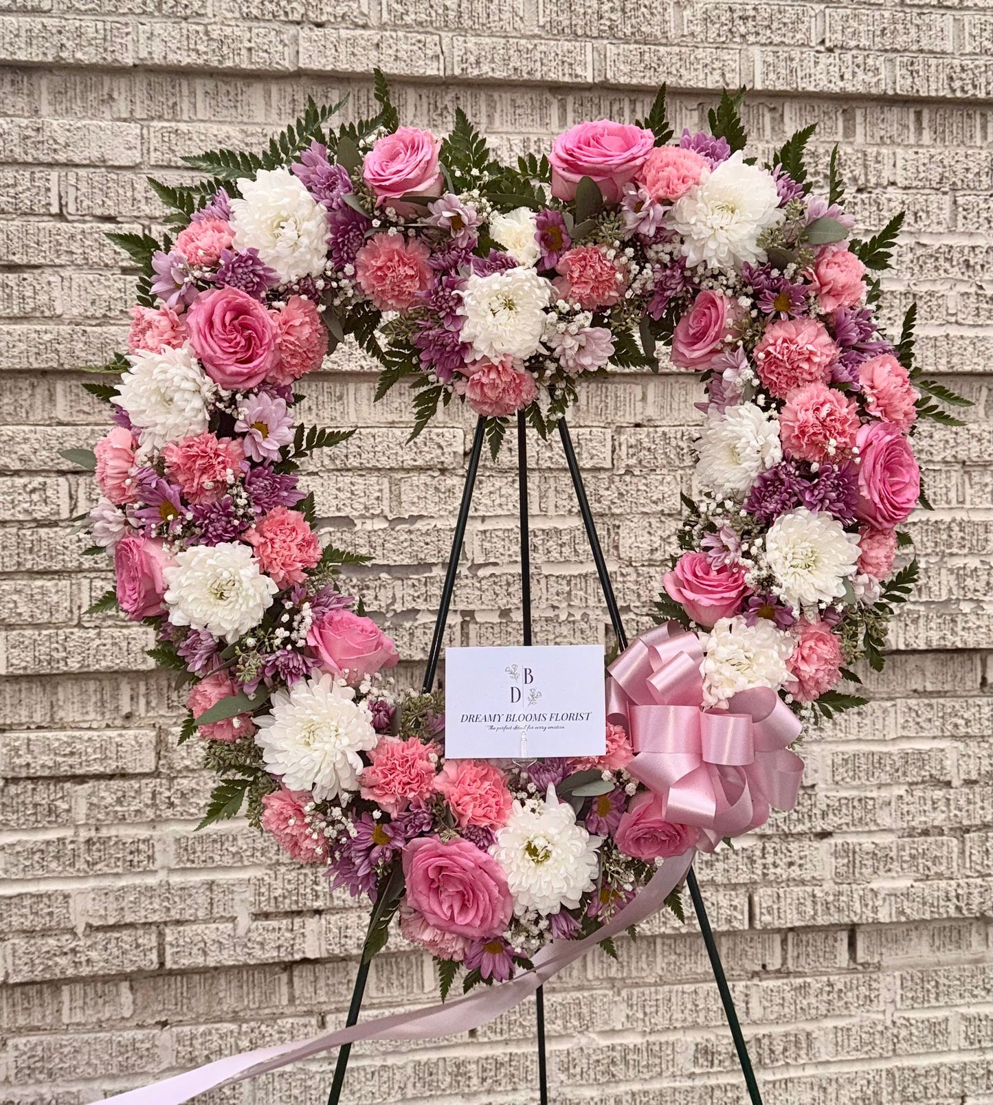 White and Pink Standing Heart